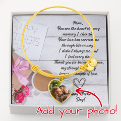 Luxury Heart Bangle (Mother's Day w/uploaded picture)